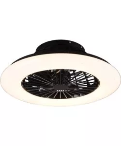 Ventilatore da soffitto 'stralsund' nero con led incluso 50 cm, 30w